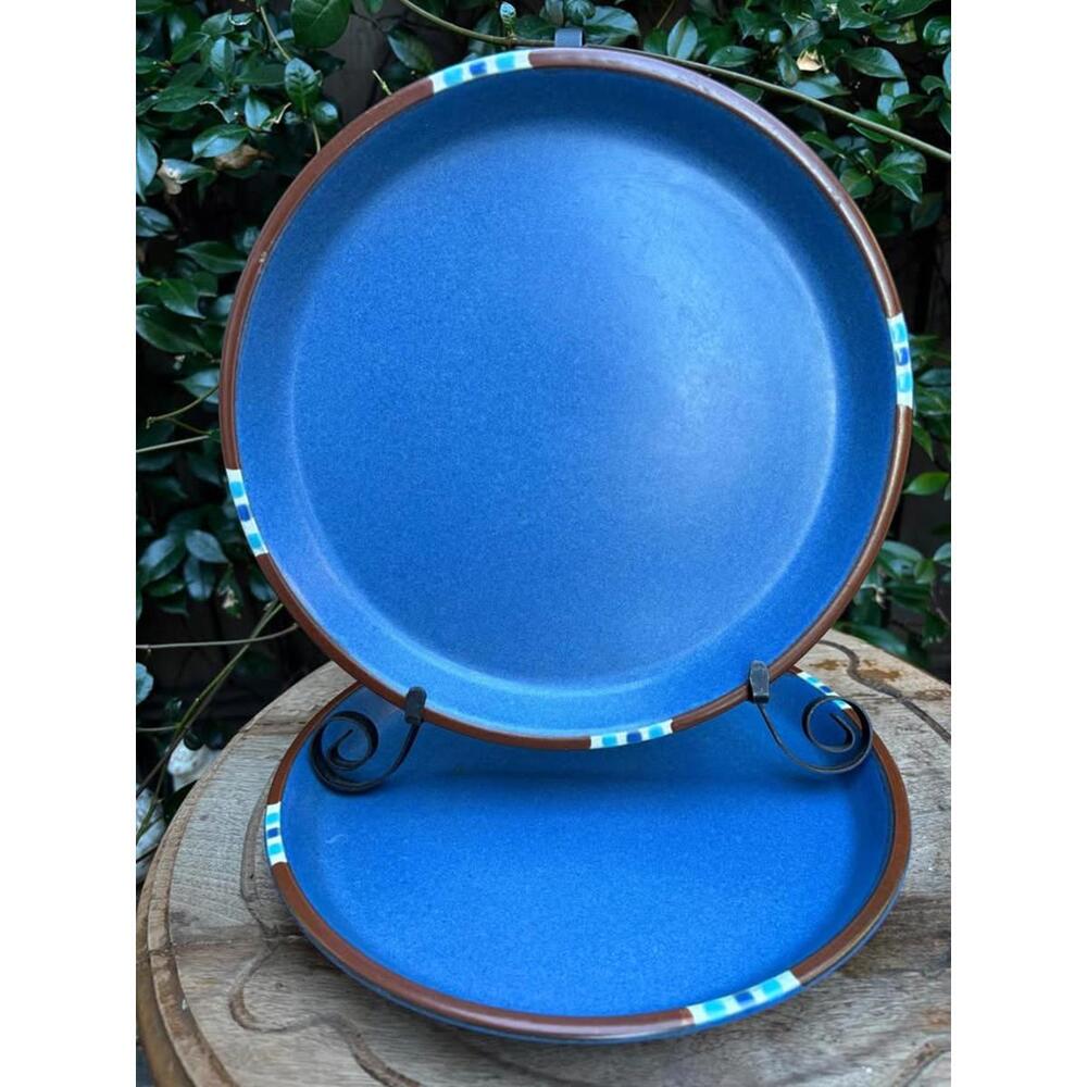 TWO DANSK Mesa Blue 10.25" Dinner Replacement Plates READ AD